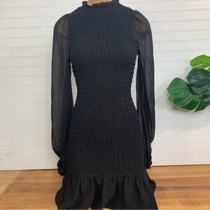 HYFVE Elegant Black Long-Sleeve Dress